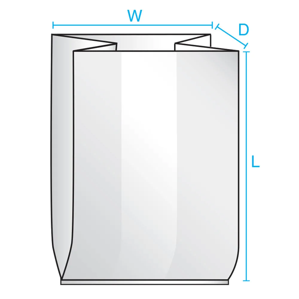 16" x 12" x 36" x 2 mil Clear Eco-Manufactured Plastic Side-Gusseted Bags (Case of 250)