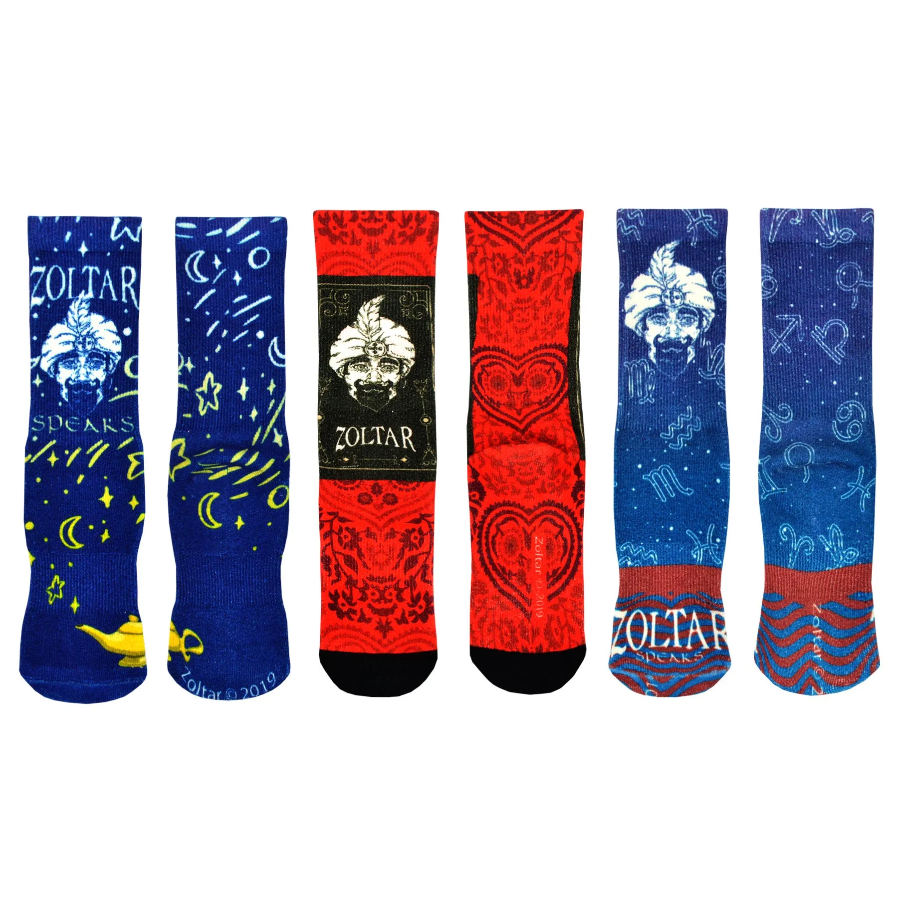 3 Pair Zoltar Digital Print Bamboo Men's Crew