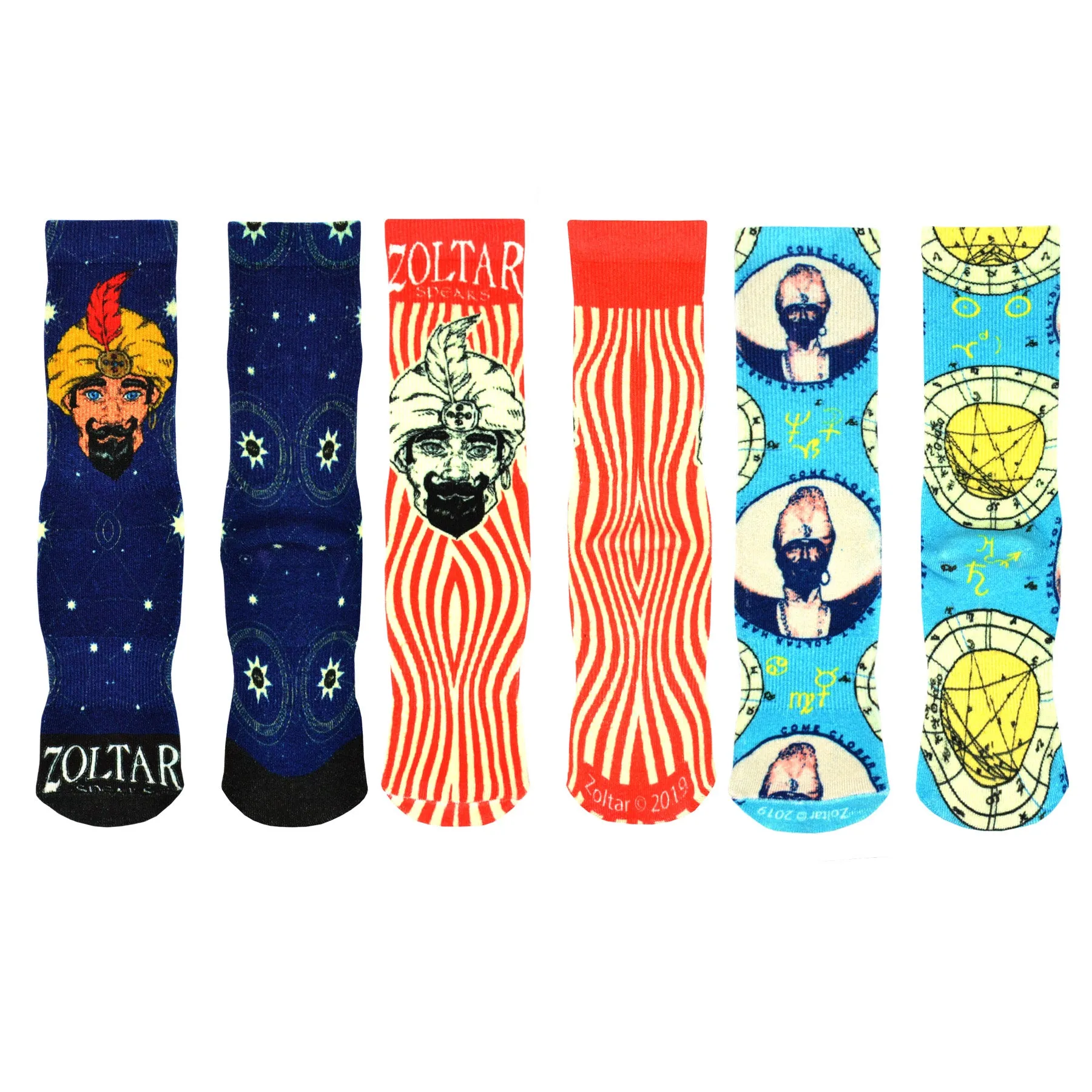 3 Pair Zoltar Digital Print Bamboo Men's Crew
