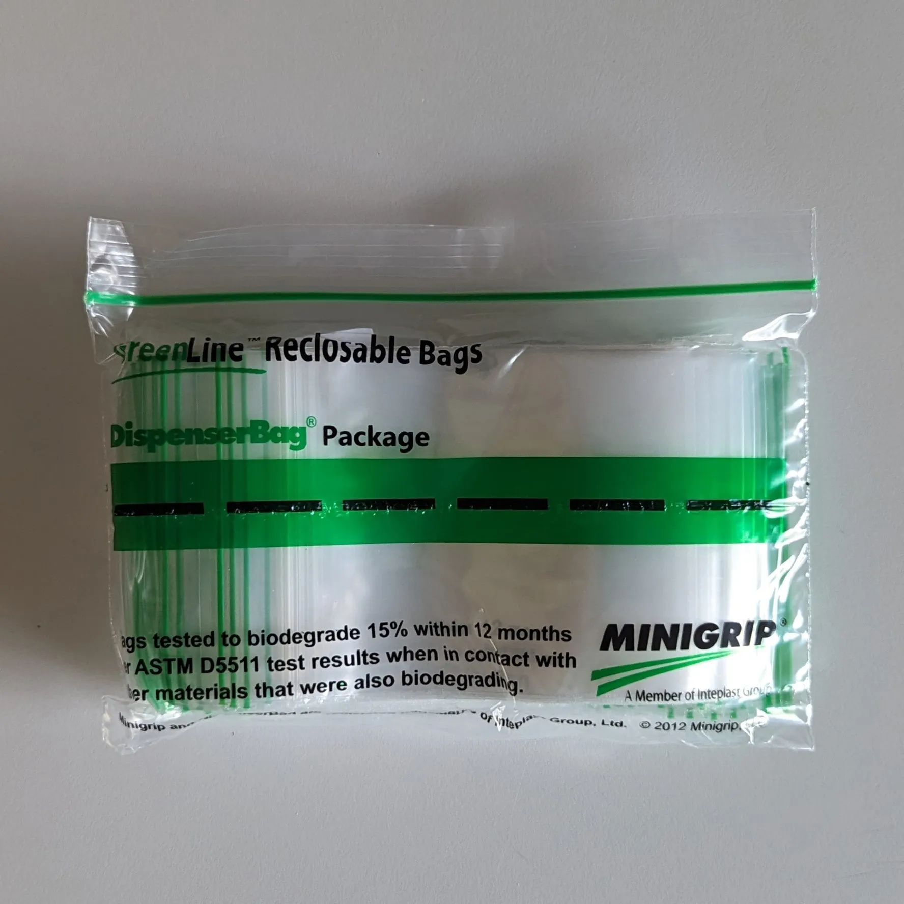 3" x 4" x 2 mil Small Clear Landfill-Biodegradable Plastic Ziplock Bags with Resealable Zipper, Green Line (Pack of 100)