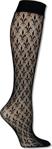 Black Paris Textured Knee High Trouser Socks (Women's)