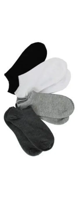 Black, White, Grey Ankle Socks 7 Pair Pack (Women's)