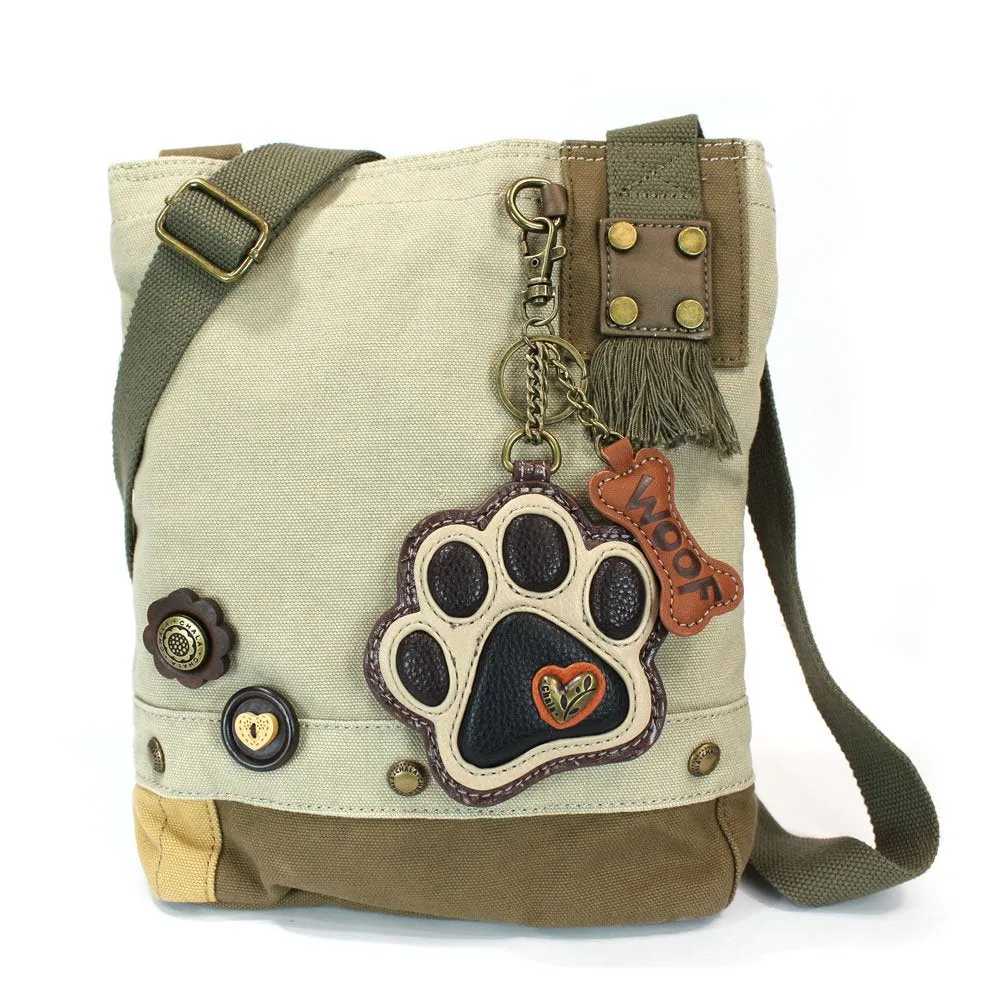 Chala Patch Cross-Body Women Handbag, Sand Color Canvas Messenger Bag