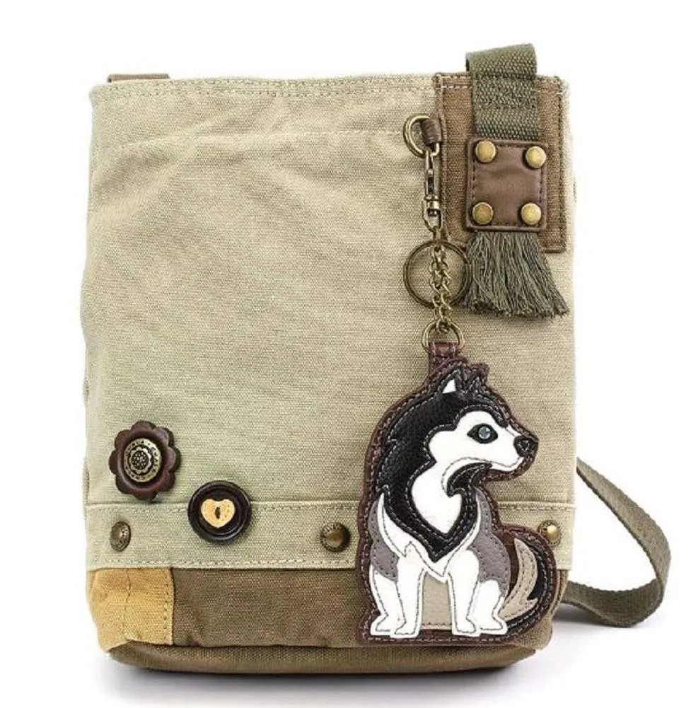 Chala Patch Cross-Body Women Handbag, Sand Color Canvas Messenger Bag