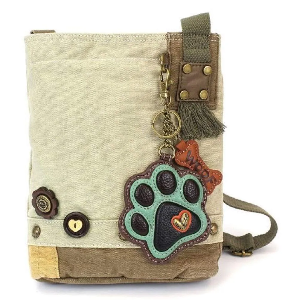 Chala Patch Cross-Body Women Handbag, Sand Color Canvas Messenger Bag