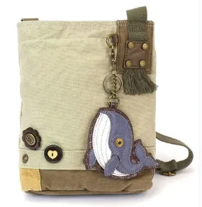 Chala Patch Cross-Body Women Handbag, Sand Color Canvas Messenger Bag