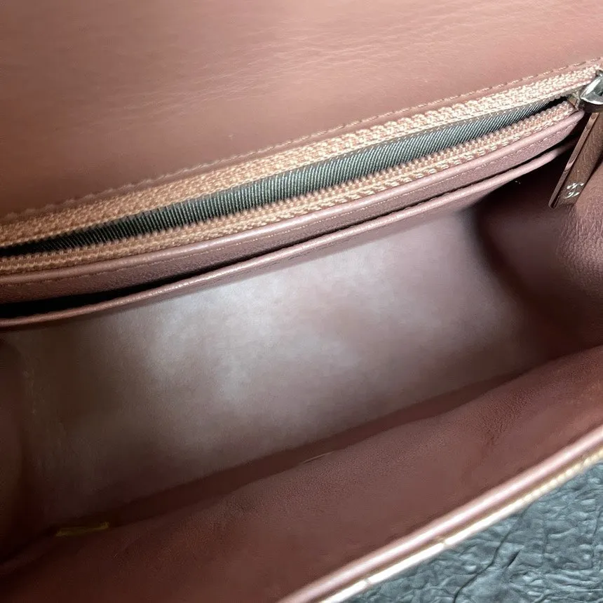Chanel Brown Patent Leather Quilted Square Crossbody Bag 16cm