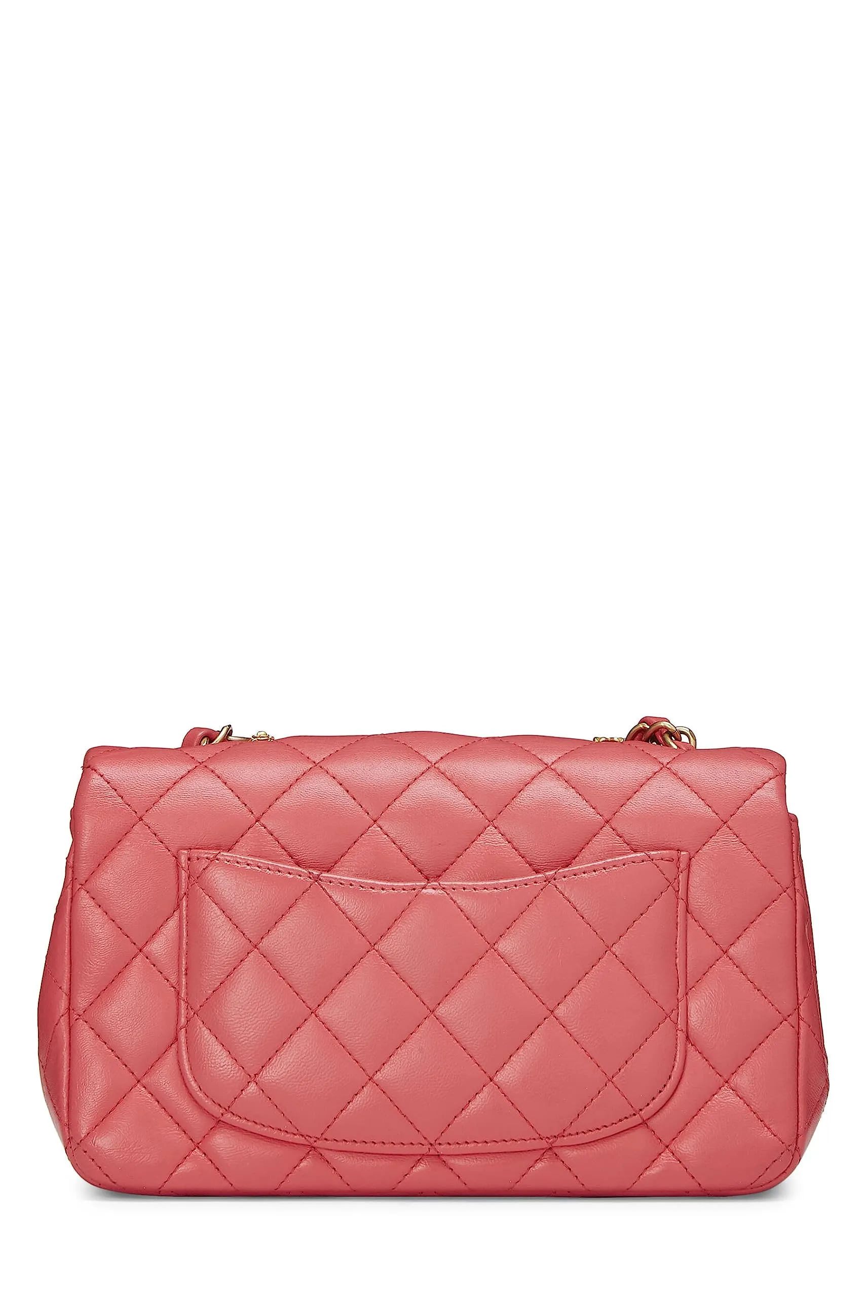 Chanel,  Pink Lambskin Lucky Charm Rectangular Flap Mini, Pink