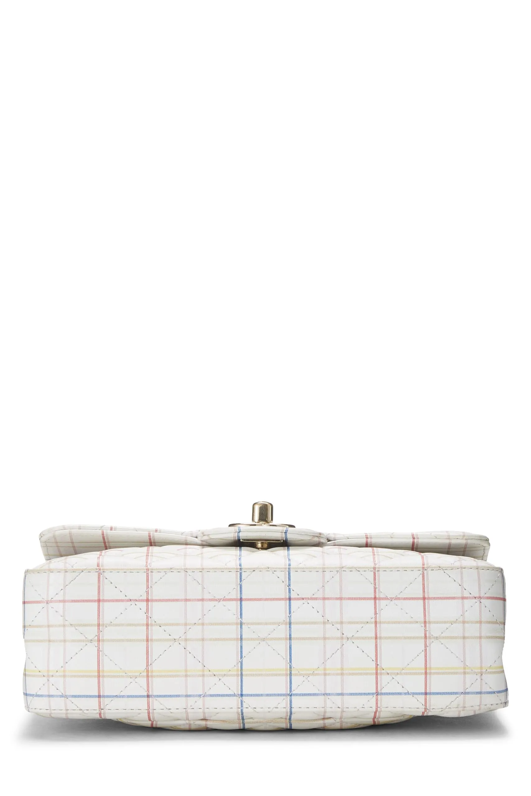 Chanel,  White & Multicolor Plaid Calfskin Rectangular Flap Mini, Multi
