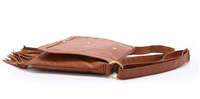 Fashion Tassel PU Leather Retro Style Women's Shoulder Crossbody Bag