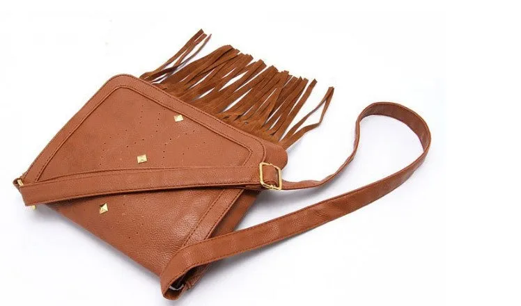 Fashion Tassel PU Leather Retro Style Women's Shoulder Crossbody Bag