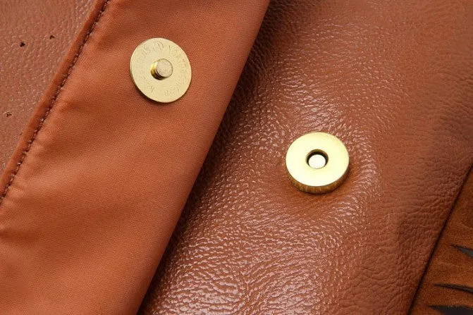 Fashion Tassel PU Leather Retro Style Women's Shoulder Crossbody Bag