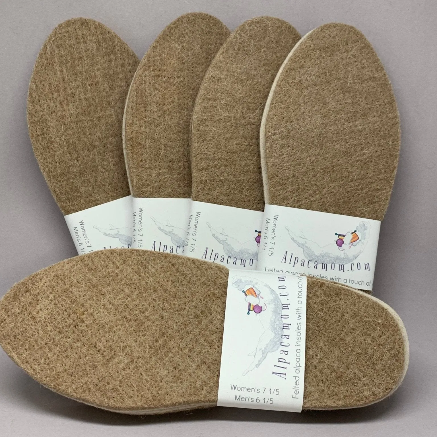 Felted Alpaca Shoe Insoles For Men or Women