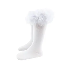Fluffy Ruffle White Tutu Knee High Socks