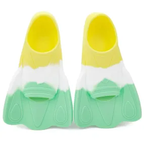 Kids Swim Training Fins Comfortable Silicone Short Fins for Lap Swimming Flippers Travel Size Flipper for Kids with Mesh Bag