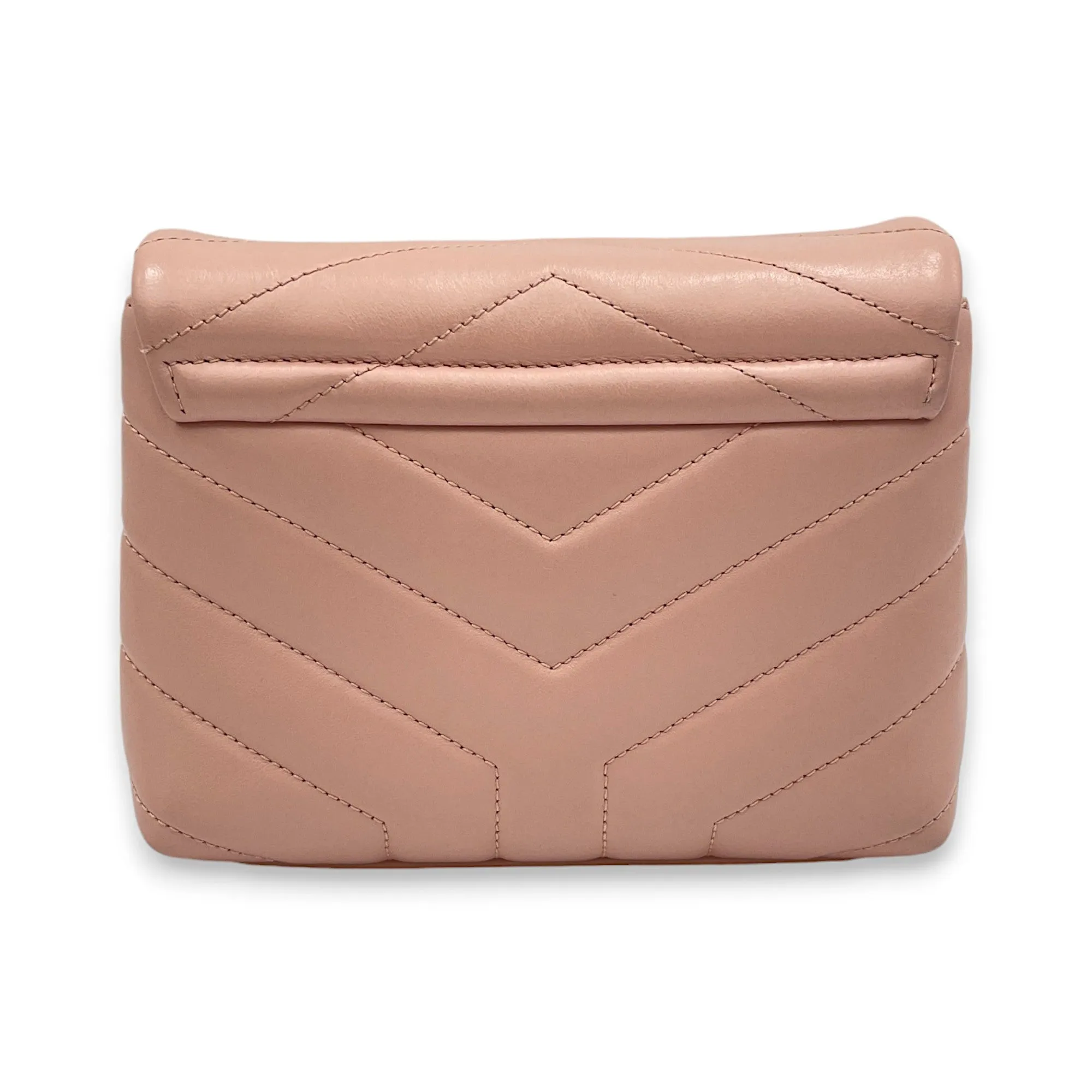 Loulou Toy Pink Crossbody Bag in Calfskin, Silver hardware