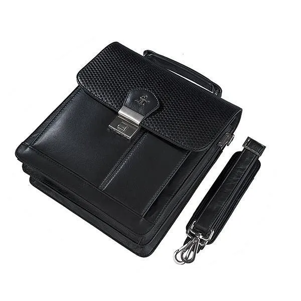 Men's Bag V | Leather Messenger Bag For Men | Colour : Black