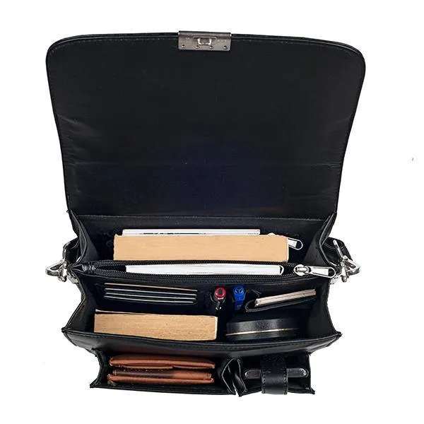 Men's Bag V | Leather Messenger Bag For Men | Colour : Black