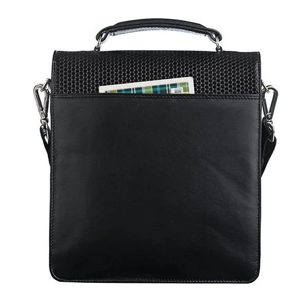 Men's Bag V | Leather Messenger Bag For Men | Colour : Black
