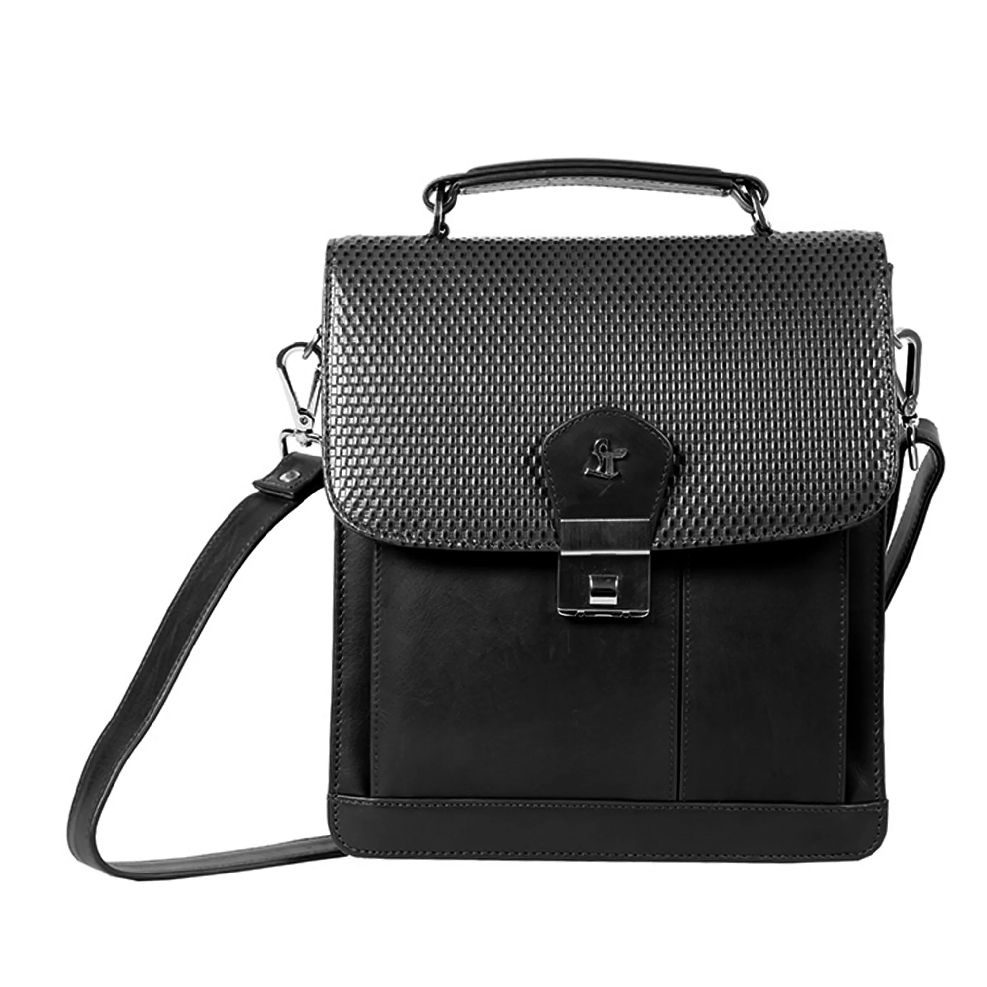 Men's Bag V | Leather Messenger Bag For Men | Colour : Black