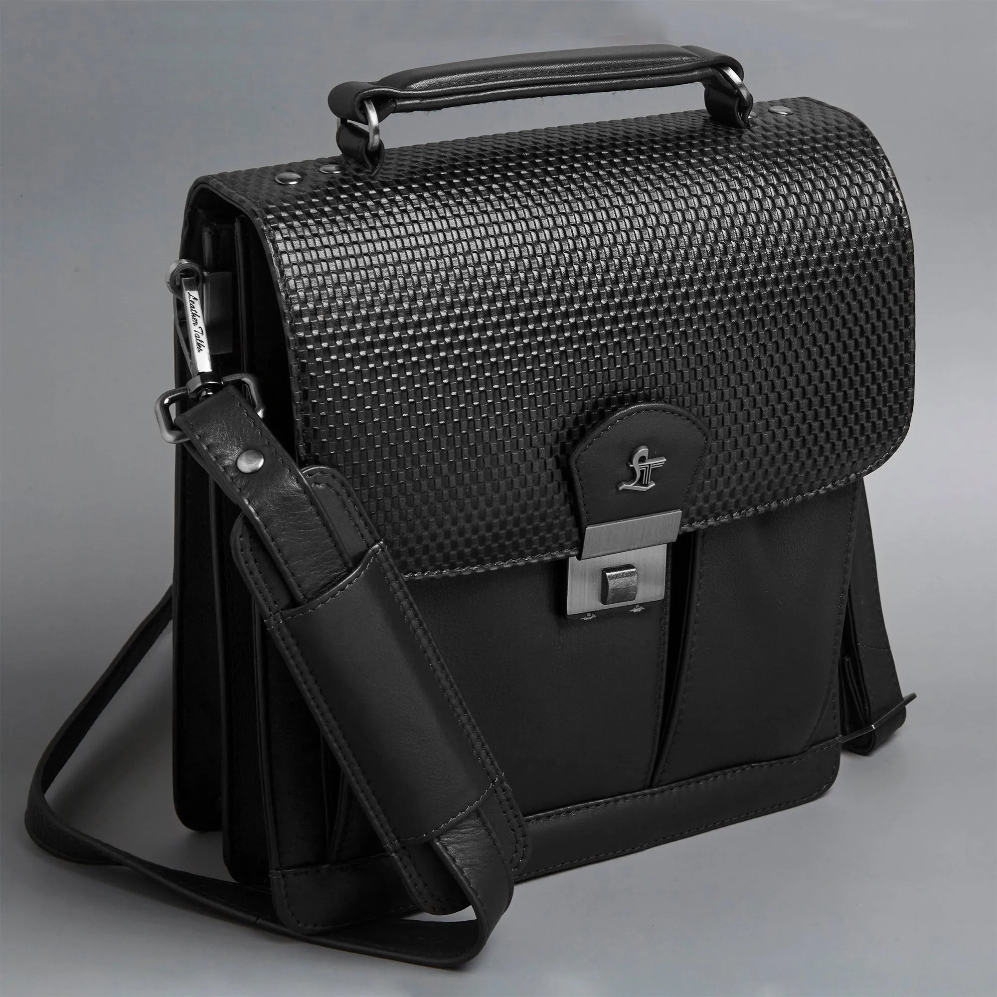 Men's Bag V | Leather Messenger Bag For Men | Colour : Black