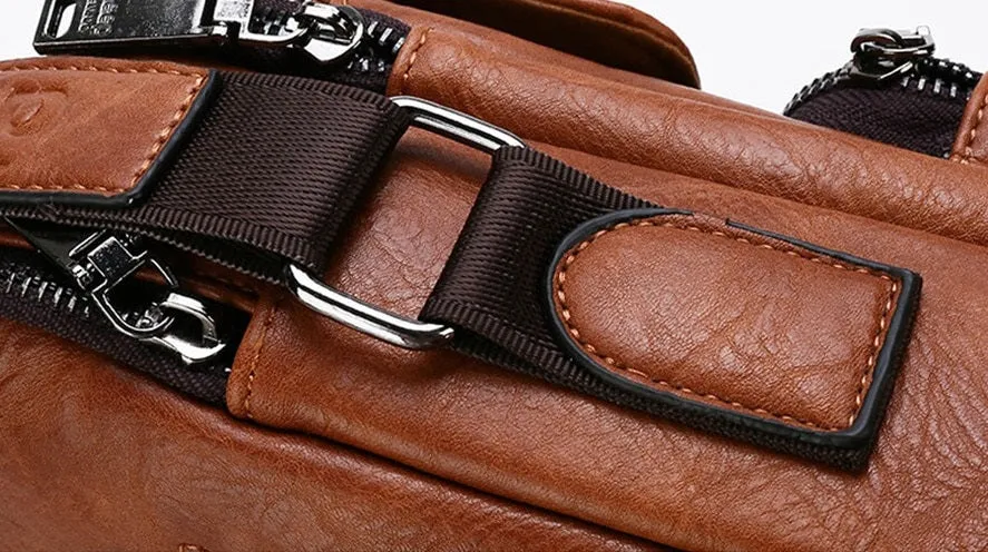 Men's Leather Shoulder Bag For 9.7 Inch iPad