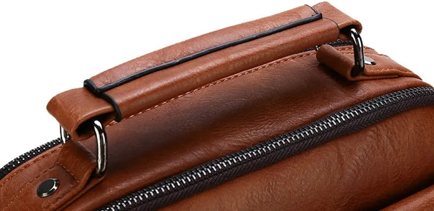 Men's Leather Shoulder Bag For 9.7 Inch iPad