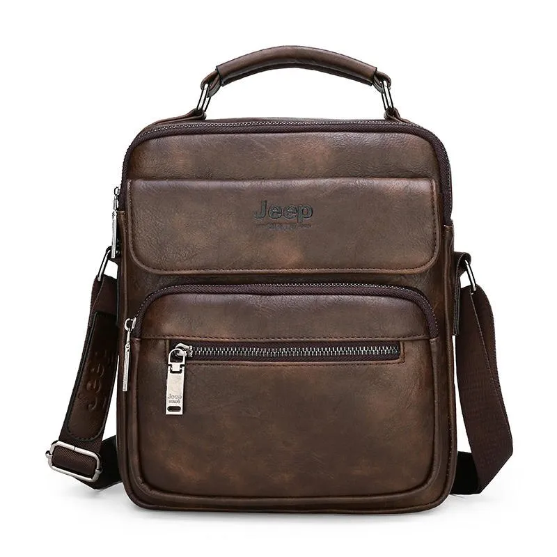 Men's Leather Shoulder Bag For 9.7 Inch iPad