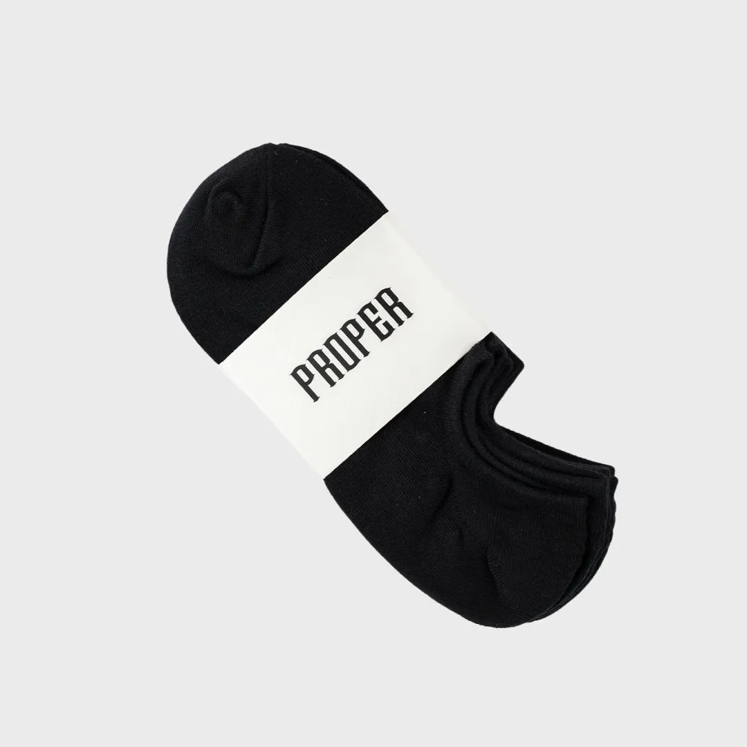 PROPER INVISIBLE SOCKS BLACK 3 PACK