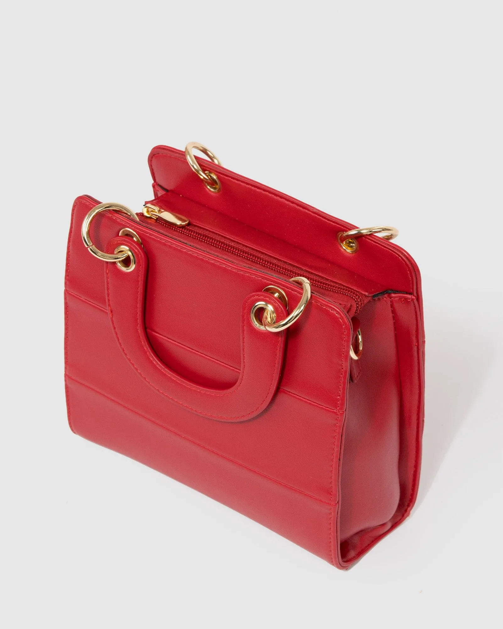 Red Ella Panel Mini Tote Bag