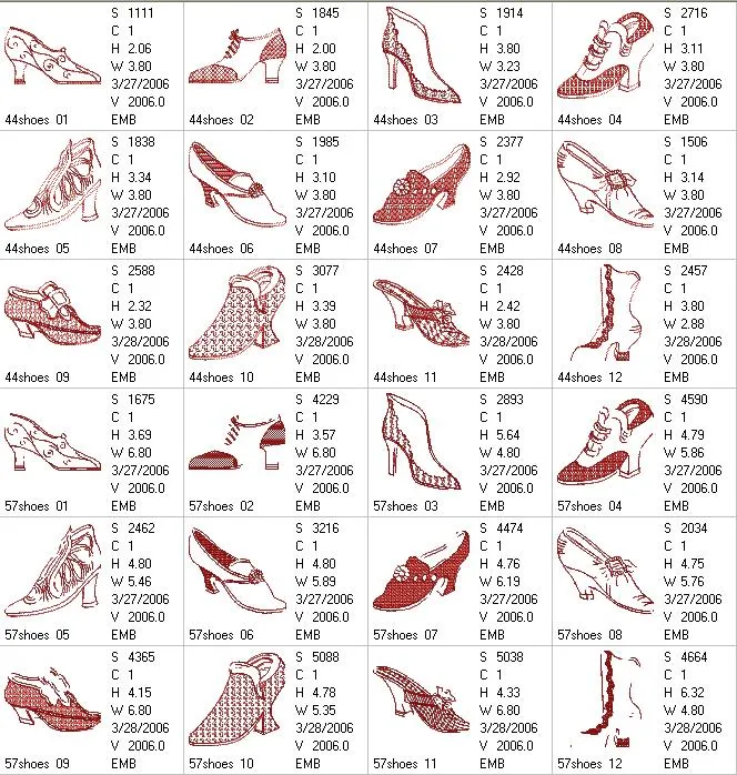 Redwork Dress Up Shoes