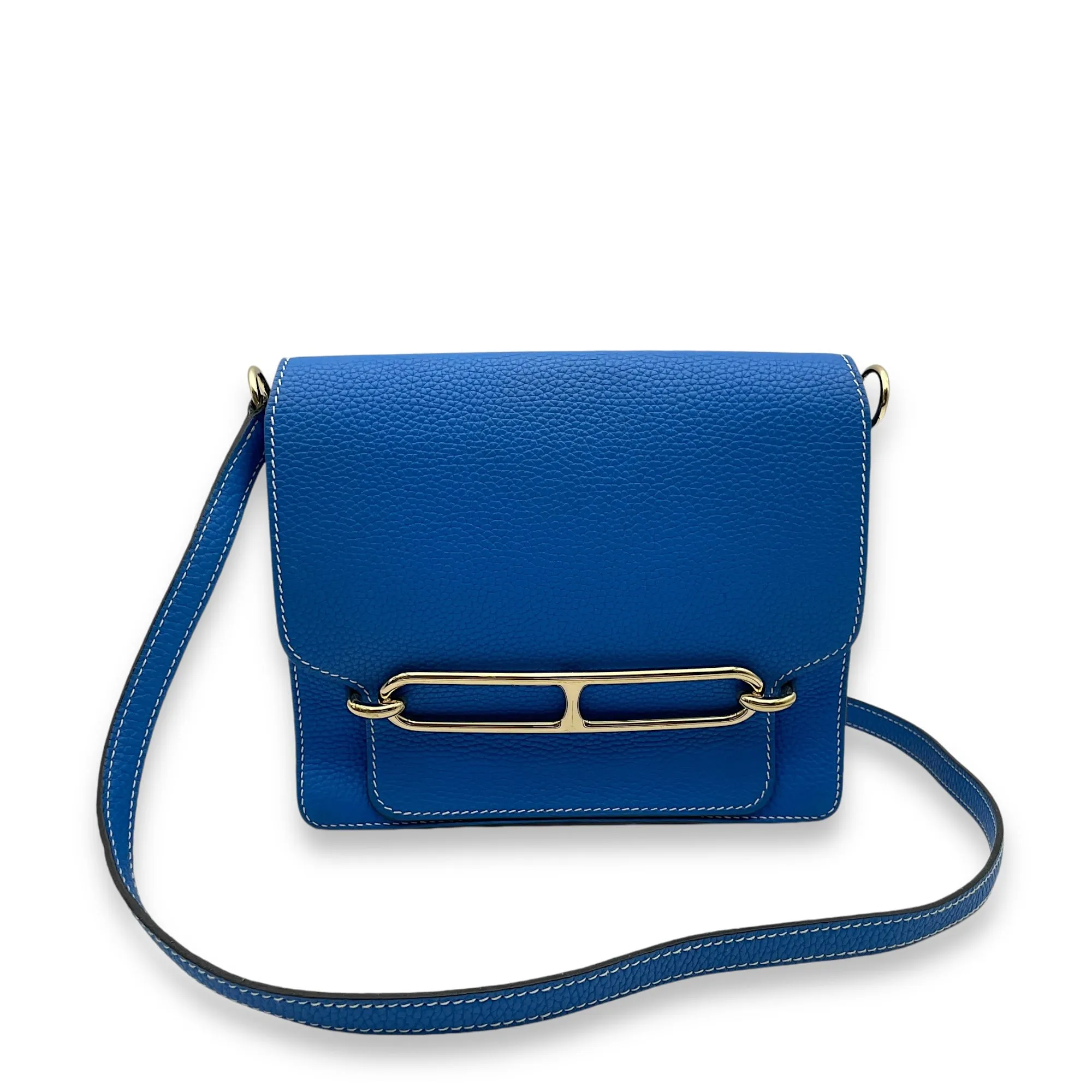 Roulis 23 Blue Hydra in Clemence, Gold hardware