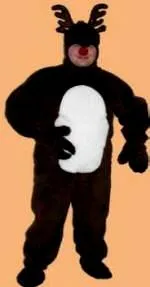 Rudolph the Red Nose Reindeer Costume Mascot w/Hood