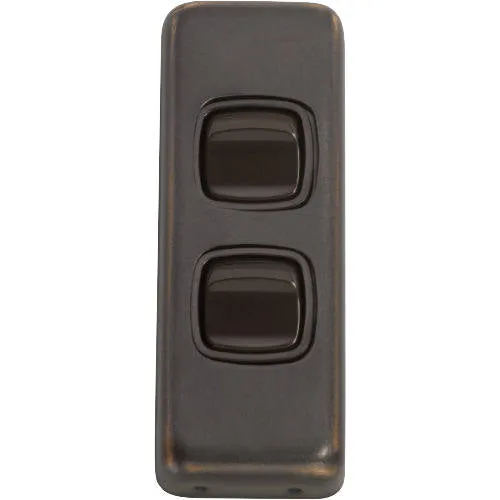 Tradco 2 Gang Flat Plate Rocker Switches