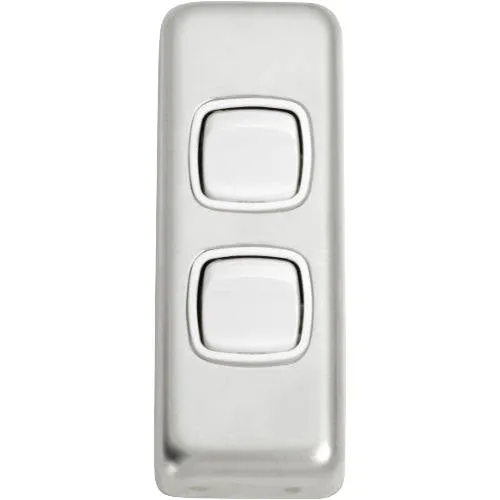 Tradco 2 Gang Flat Plate Rocker Switches
