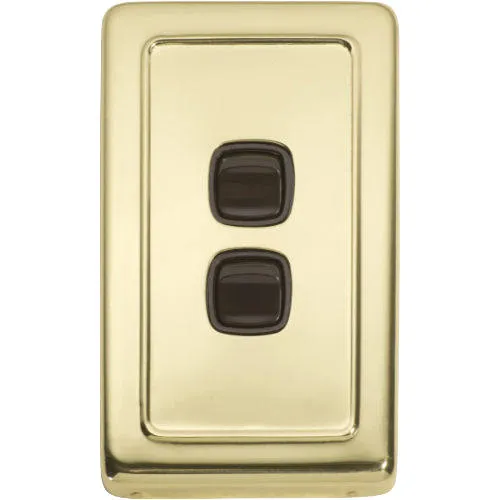 Tradco 2 Gang Flat Plate Rocker Switches