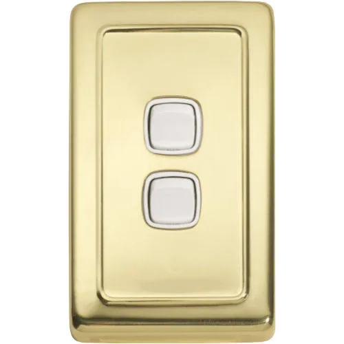 Tradco 2 Gang Flat Plate Rocker Switches