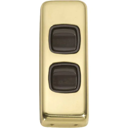 Tradco 2 Gang Flat Plate Rocker Switches