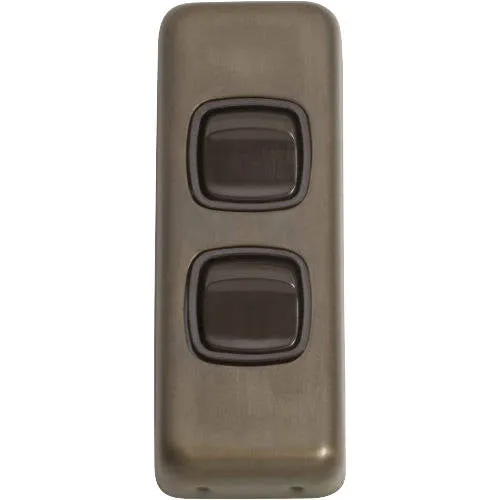 Tradco 2 Gang Flat Plate Rocker Switches