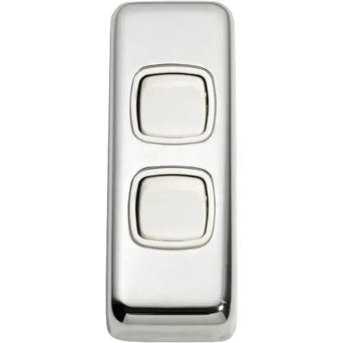 Tradco 2 Gang Flat Plate Rocker Switches