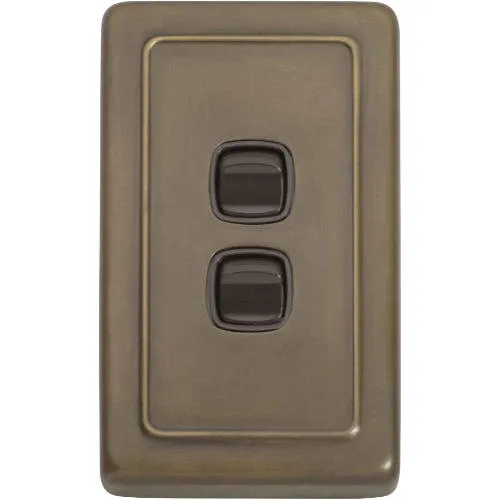 Tradco 2 Gang Flat Plate Rocker Switches