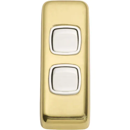 Tradco 2 Gang Flat Plate Rocker Switches