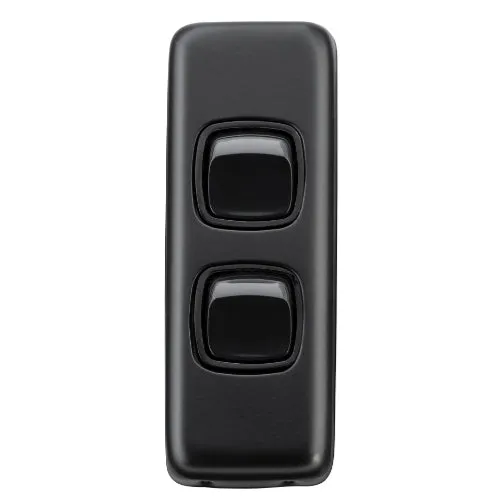 Tradco 2 Gang Flat Plate Rocker Switches