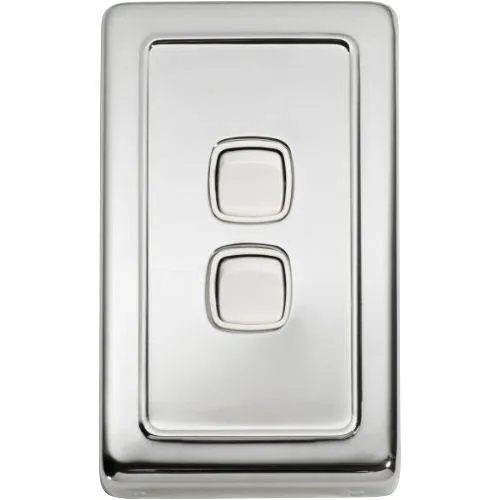 Tradco 2 Gang Flat Plate Rocker Switches