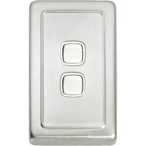Tradco 2 Gang Flat Plate Rocker Switches