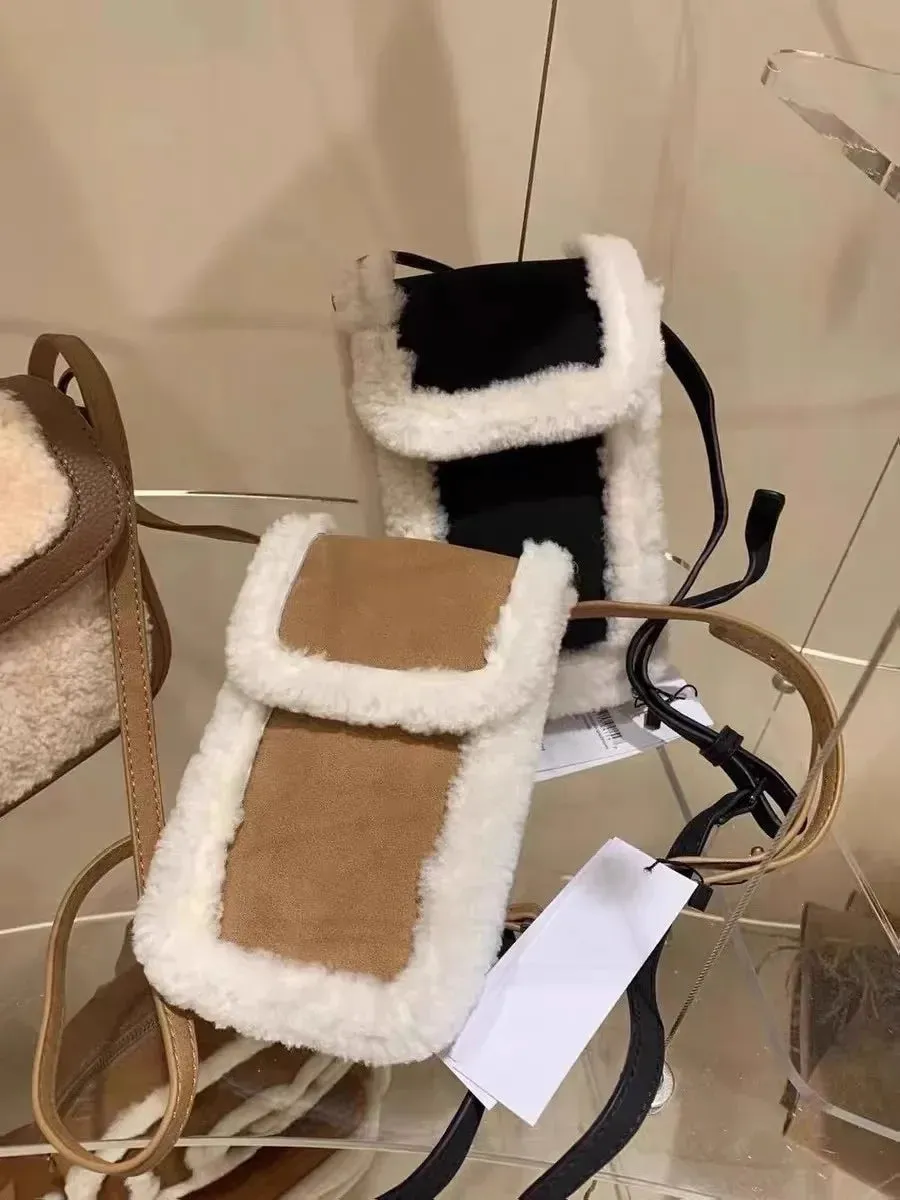 UAKISS  -  Korean All Match Fluffy Mini Cellphone Bags Vintage Chic Crossbody Bag Women Casual Purses Sweet Y2k Aesthetic Shoulder Handbags