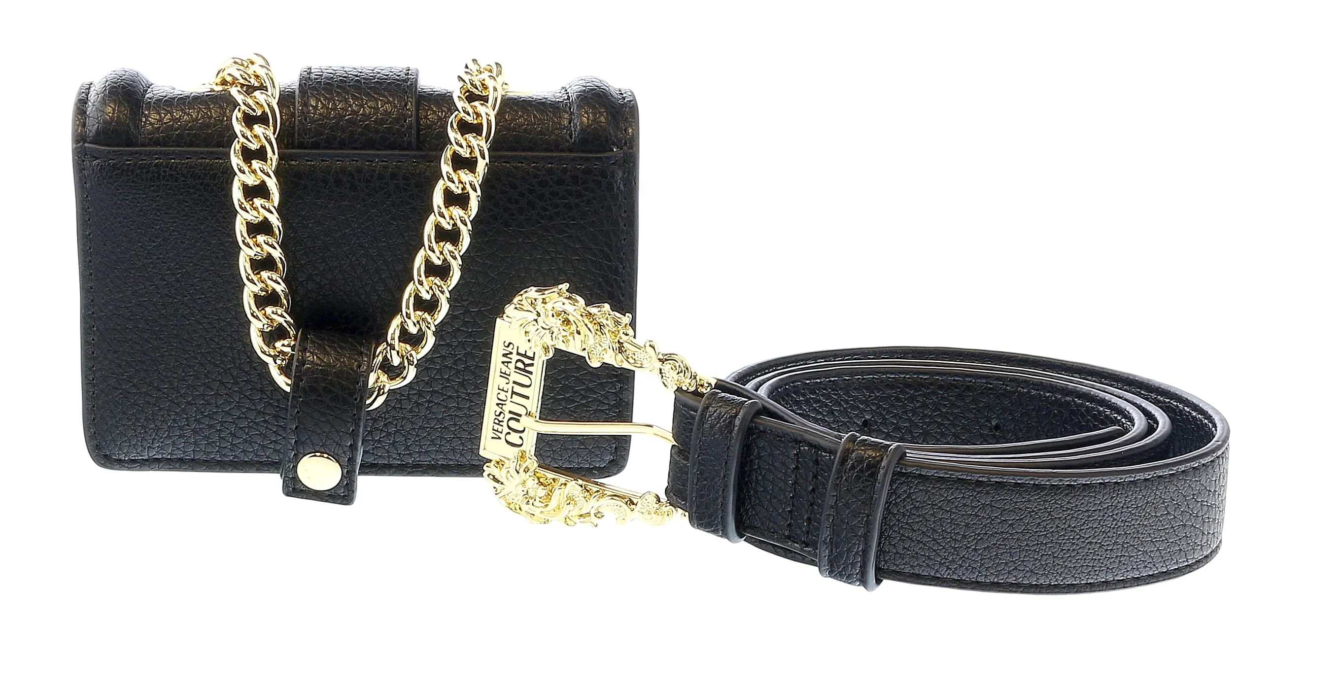 Versace Jeans Couture Black/Gold Mini Chain Belt Bag