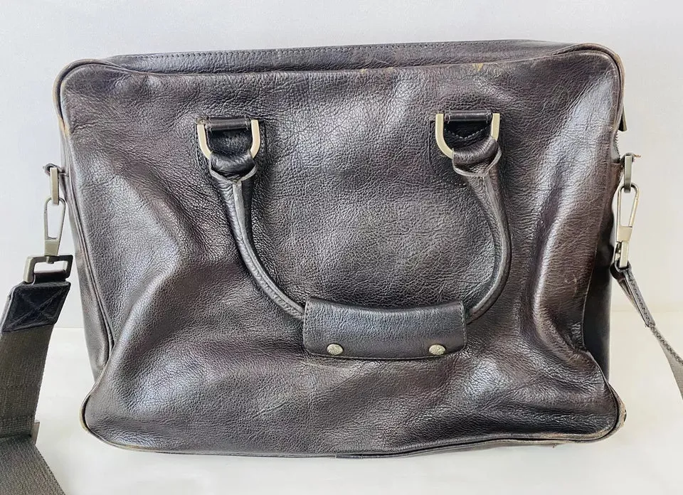 Vintage Mulberry Brown Leather Messenger Bag