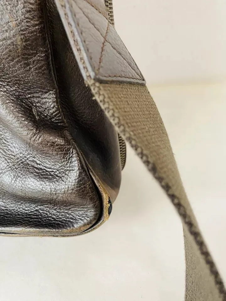 Vintage Mulberry Brown Leather Messenger Bag