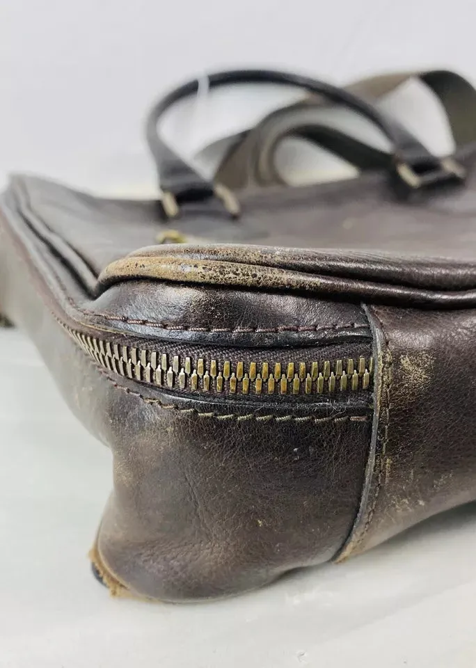 Vintage Mulberry Brown Leather Messenger Bag